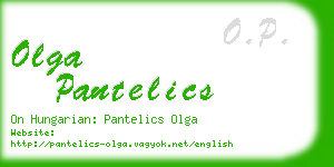 olga pantelics business card